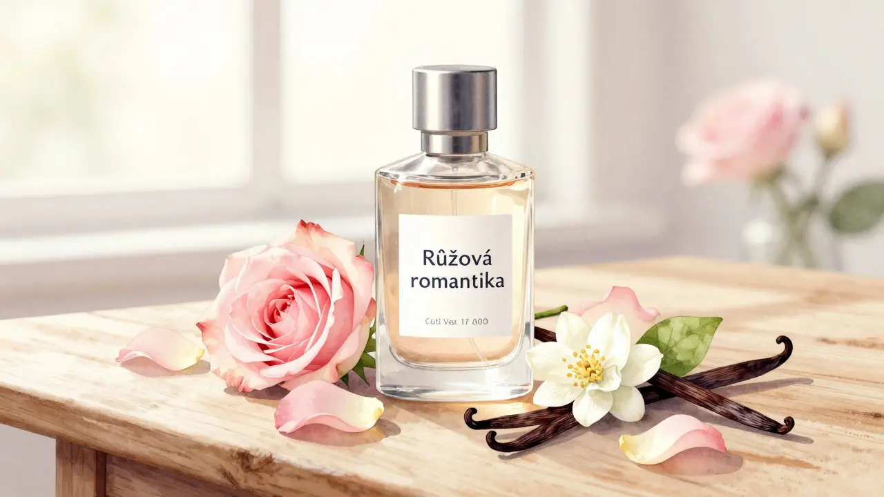 Květy růže, jasmínu a vanilková škůrka pro romantickou vůni