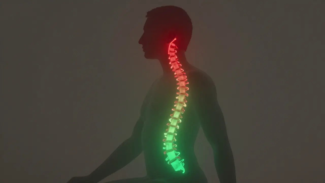 Vizualizace mikrokosmického orbitu s energetickým okruhem v těle.