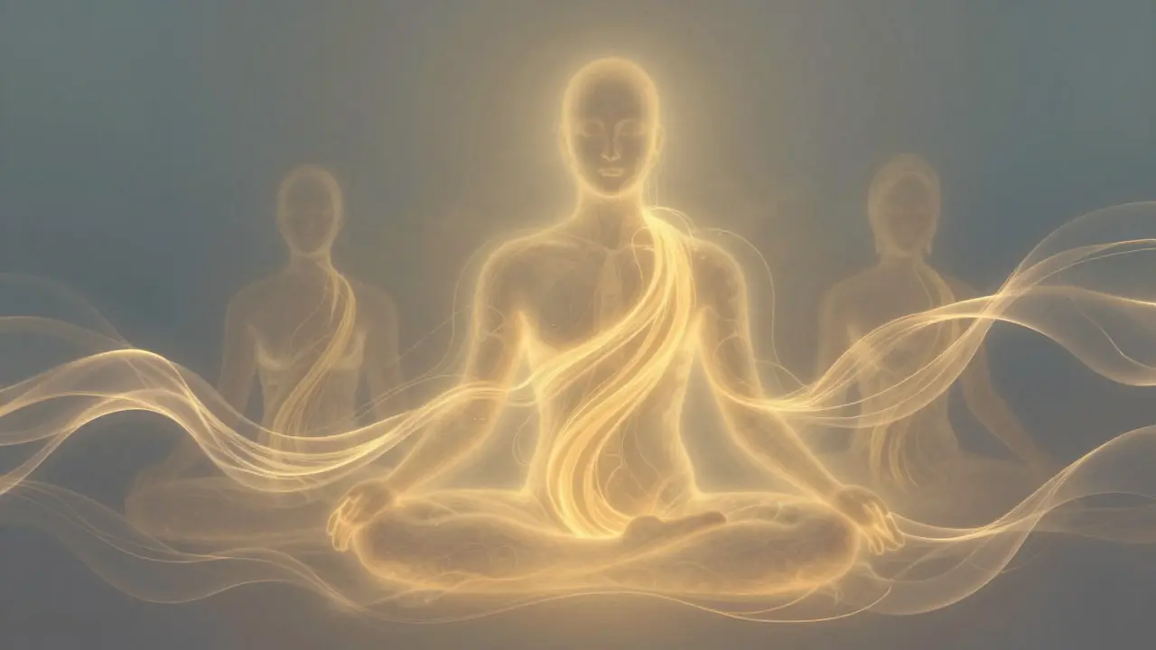Abstraktní ilustrace energetického toku a vnitřní rovnováhy