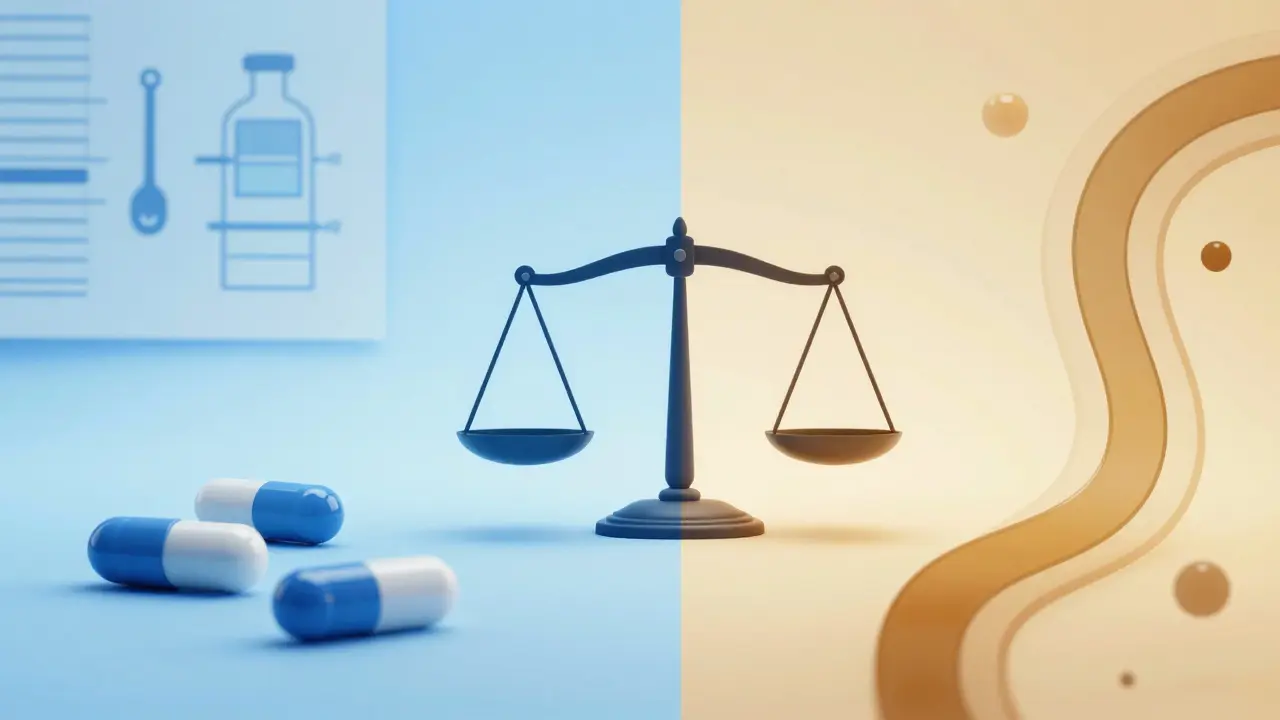 Konceptuální umění porovnávající medicínské přístupy